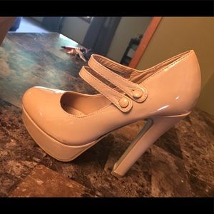 Tan high heels
